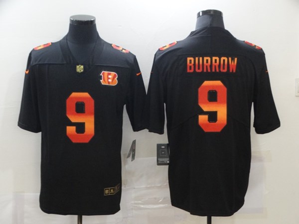Men's Cincinnati Bengals #9 Joe Burrow Black NFL 2020 Fashion Limited Stitched Jersey